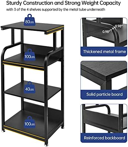 Fannova 4 Tier Tall Printer Stand with Height Adjustable Storage Shelf - Image 5