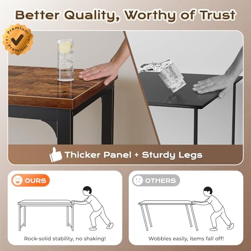 Huuger 63 x 24 inch Desk with Power Outlets & 0.95 Inch Thicker Desktop - Image 6