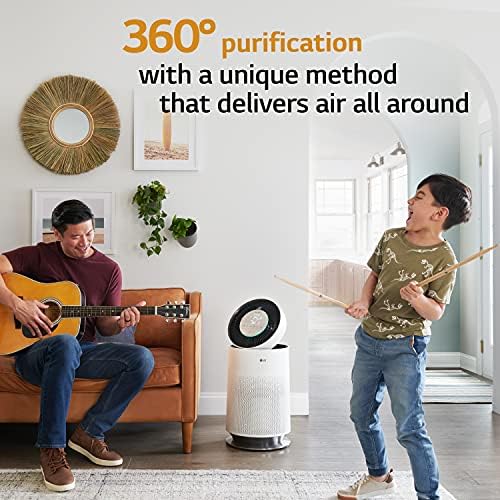 LG PuriCare 360-Degree Single Air Purifier with Clean Booster, ThinQ Wi-Fi and Voice Control (AS330DWR0), 310 sq. ft, White - Image 2