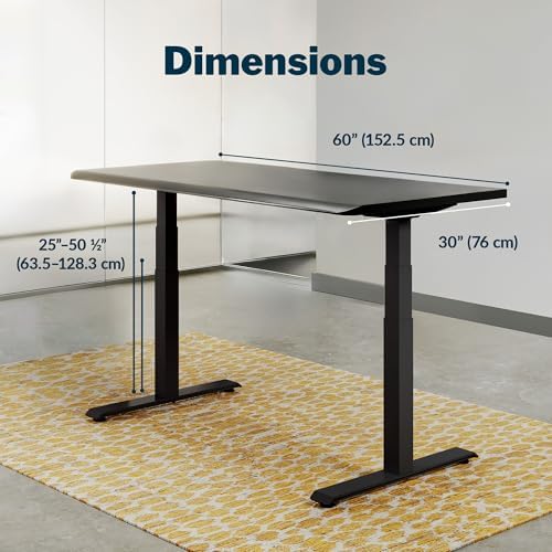 Vari ComfortEdge Electric Standing Desk – 60x30 – Black/Black - Image 2