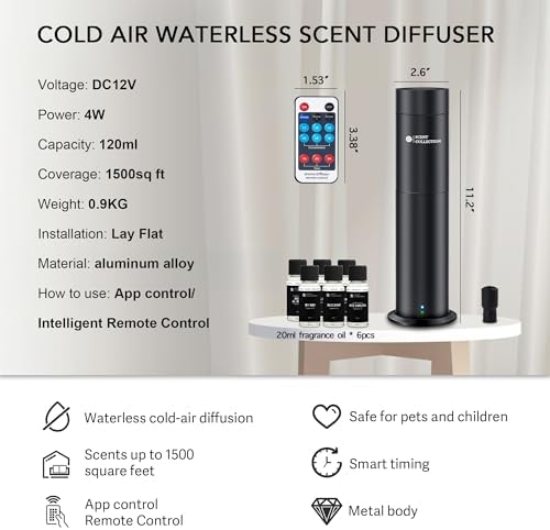 Hotel Waterless Scent Diffuser with 6 Fragrance Oils Covers up to 700 Sq Ft - Image 3