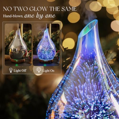 Porseme 280ml Remote Essential Oil Diffuser 3D Glass Ultrasonic Mist 7H - Image 2