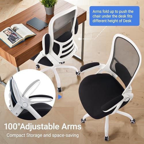 HYLONE 400lbs Heavy Duty Office Chair, Computer Desk Chair(White&Black) - Image 6