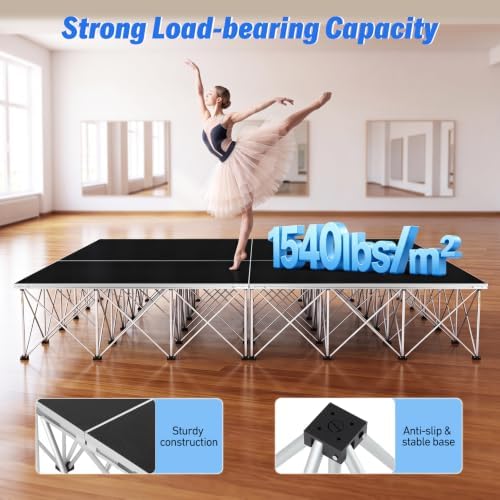 4x4 ft Foldable Stage Platform, 24" Portable Riser, Non-Slip - Image 5