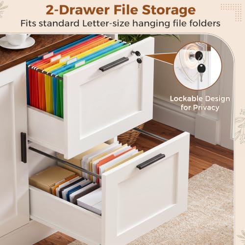Homieasy Vertical File Cabinet Bookcase with Printer Stand & Outlet, 2 Pack - Image 6