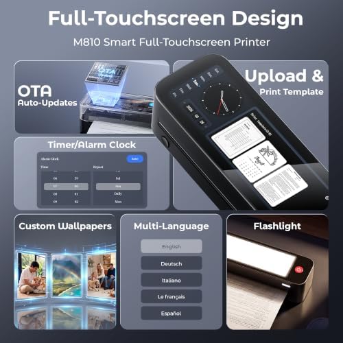 Phomemo M810 Full-Touchscreen AirPrint Portable Printer Wireless for Travel - Image 2