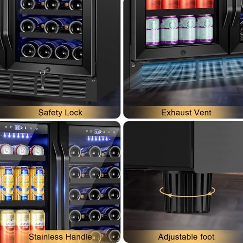 Velivi 30 Inch Wine and Beverage Refrigerator Black- Dual Zone Beverage Fridge Under Counter/Freestanding Drink and Beer Fridge Built-In Home Kitchen Bar or Office - Image 7
