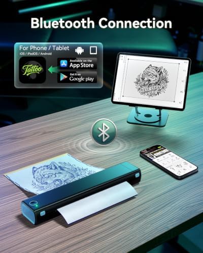 Phomemo M08F Tattoo Stencil Printer, Bluetooth, Wireless, Thermal, Portable - Image 4