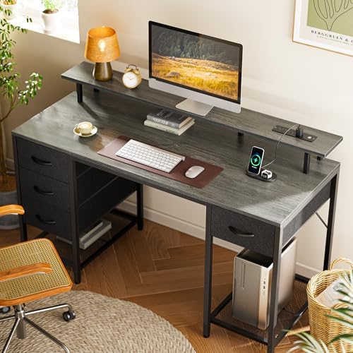 Huuger 55 inch Computer Desk with Power Outlets & 4 Drawers - Image 2