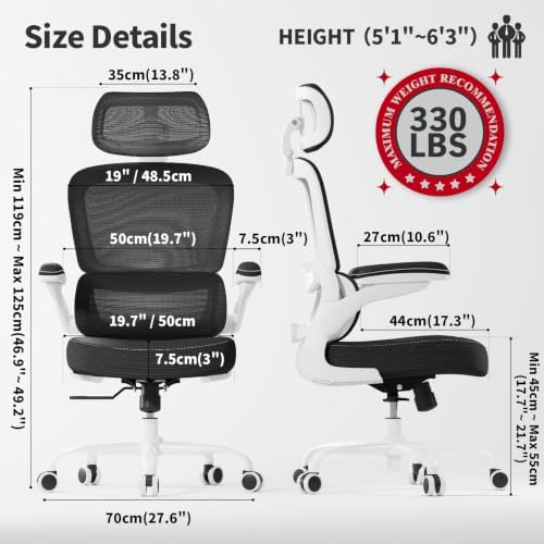TRALT Ergonomic Office Chair Desk Chair with Adjustable Lumbar Support - Image 2