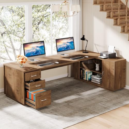Tribesigns 85.8-Inch L-Shaped Executive Desk, Extra Large Home Office Desk - Image 5