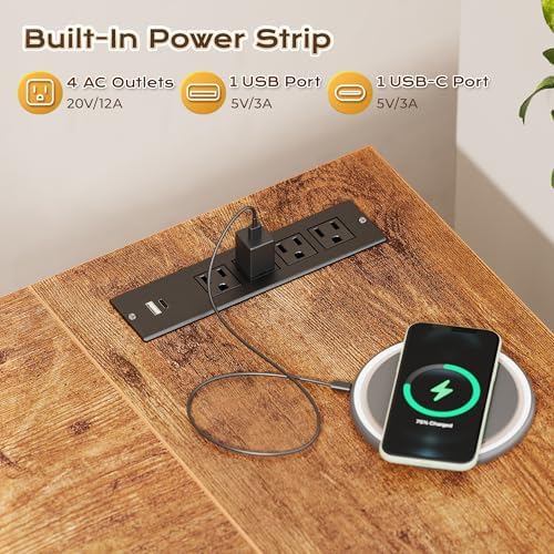 PRAISUN 63 X 30 Inch Extra Deep Desk with Power Outlets - Image 3