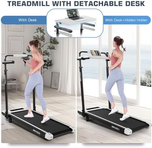 ANCHEER Walking Pad with Incline - Under Desk Treadmill with Handle Bar - Image 3