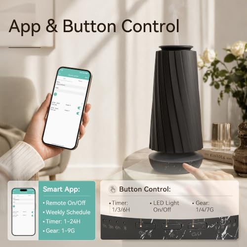Waterless Essential Oil Diffuser for Home, Cold Air Scent Machine with Ambient LED Light, Smart App Control, Includes 100ml Oil - Image 5