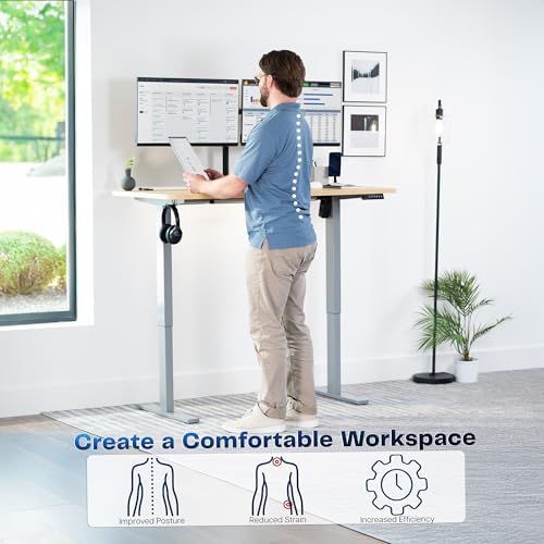 VIVO Light Wood 55 x 28 in Standing Desk, DESK-KIT-1G55C - Image 4