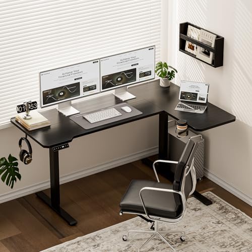 Acrolix L Shaped Electric Standing Desk,51x31.5 Reversible,Black - Image 2