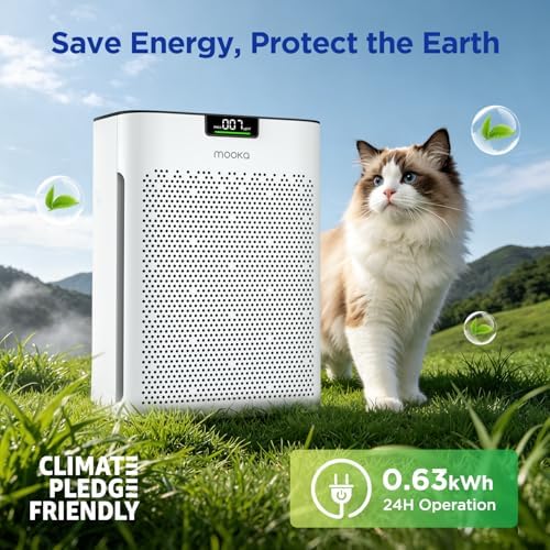 MOOKA Air Purifier for Home Bedroom Large Room 2200 Ft², HEPA Filter, White - Image 6