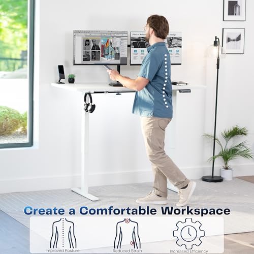 VIVO White 60 x 30 in Standing Desk, DESK-KIT-1W6W-30 - Image 4