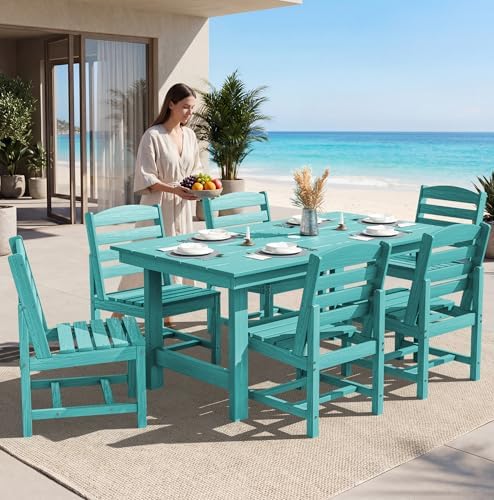 SERWALL HDPE Outdoor Dining Furniture, Outdoor Dining Set for 10, Aruba - Image 6