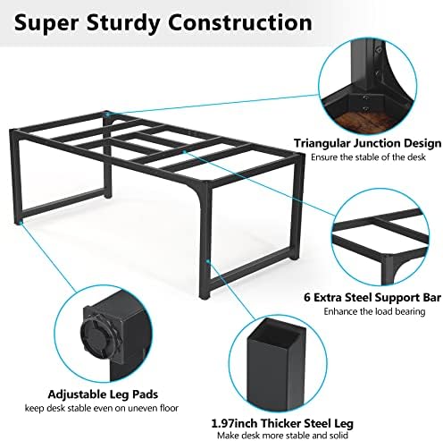 Tribesigns Modern Computer Desk, 70.8 x 35.4 inch Large Executive Office Desk Computer Table Study Writing Desk Workstation for Home Office,Rustic/Black - Image 5