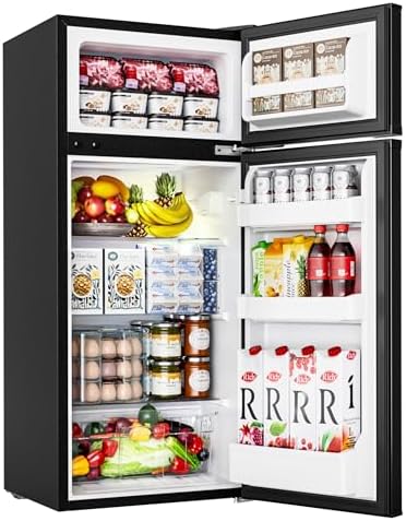 EUHOMY 4.5 Cu.Ft Mini Fridge with Freezer, 2 Door Mini Refrigerator, Black by EUHOMY
