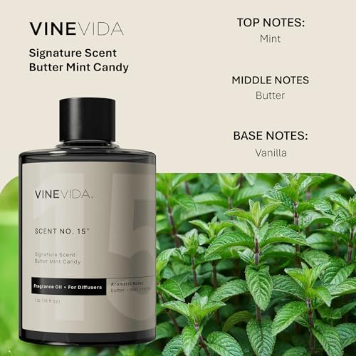 VINEVIDA [16 Fl Oz] Butter Mint Candy Fragrance Oil for Cold Air Diffusers, Essential Oils for Diffuser Oil Refill & Air Freshener Room Spray - Image 2