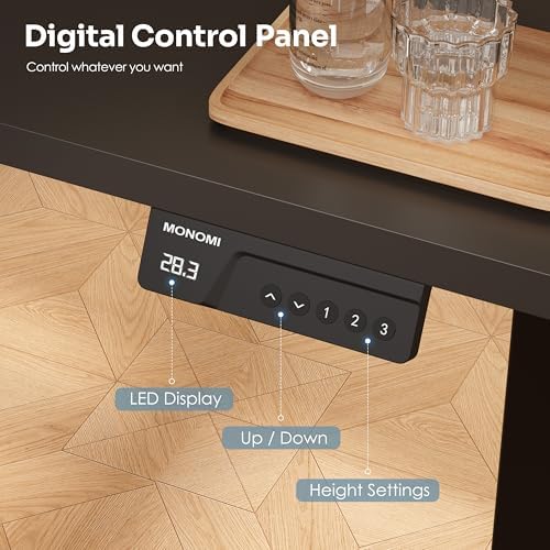Monomi 35" x 24" Small Electric Standing Desk,Whole Piece Desktop,Black - Image 5