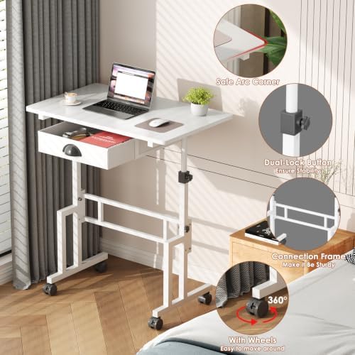 Large Adjustable Height Standing Desk With Wheel, Rolling Sit to Stand Desk - Image 5