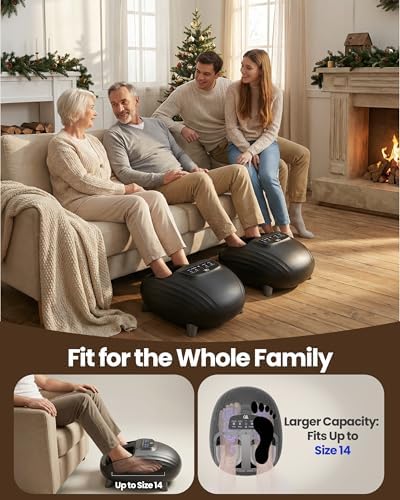 CILI Foot Massager with Heat, Shiatsu Foot Massage Machine for Plantar Fasciitis Neuropathy, 3 Sole & Instep Heating Levels, 3 Intensity Adjustable, Up to Size 14, Gifts for Him Her - Image 6