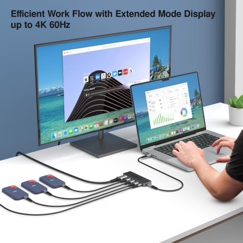 USB-C 5-in-1 Hub Pro Series: 4K 60Hz HDMI, 100W PD Charging, USB 3.0 Data, 20" Detachable Cable. Multiport Adapter for MacBook - Image 4