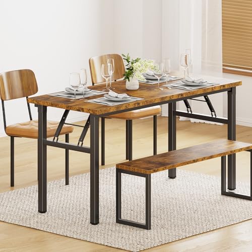 Need Office Computer Desk 54.3 Inch Sturdy Folding Laptop Table Retro - Image 4