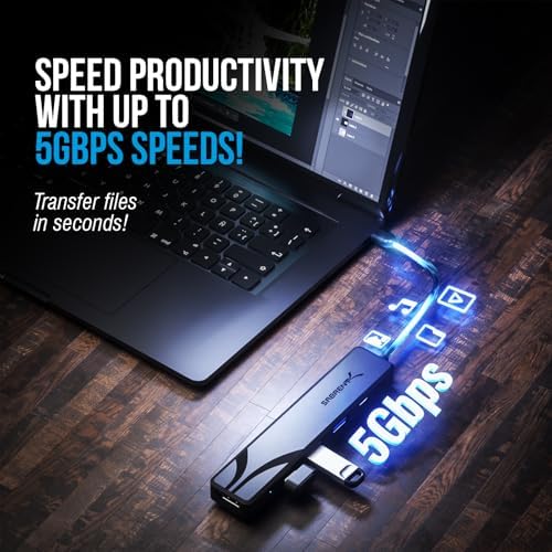 SABRENT USB-C Hub, USB-C to 4K@60Hz HDMI, 100W PD (HB-TC5P) - Image 5