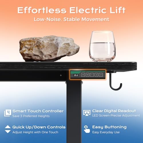 Huuger 63 x 55 Inch L Shaped Standing Desk with Power Outlets - Image 6