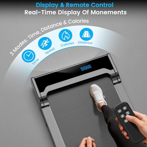 Walking Pad Treadmill for Home - Under Desk Walking and Running with Remote Control Portable Electric Machine Adjustable Slim Compact with 0.6-4.0MPH Modes Max up 265 Lbs for Home Office - Image 2