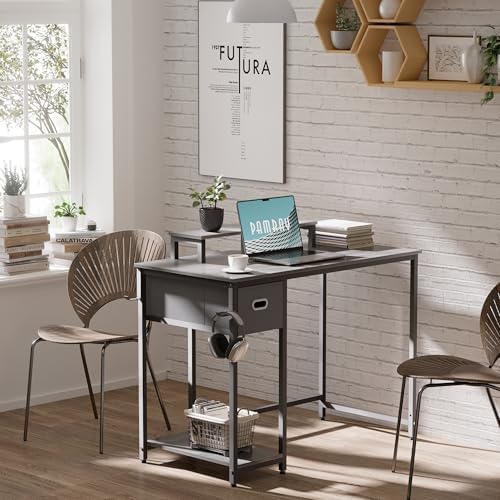 Pamray 39 Inch Small Computer Desk with Monitor Stand and Drawer for Gaming - Image 2