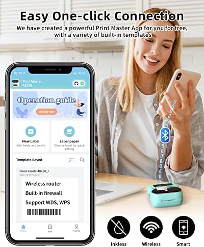 Phomemo M220 Label Maker, 3.14” Bluetooth Thermal Label Printer - Image 3