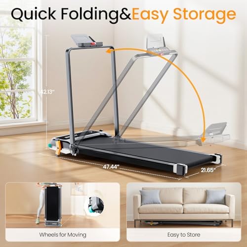 AKLUER Walking Pad with Incline - Dual-Sided 2 in 1 Under Desk Treadmill - Image 5