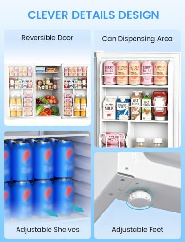 COWSAR 3.1 Cu.ft Mini Dorm Fridge for Bedroom Apartment Office, White - Image 5
