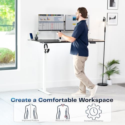 VIVO Black 63 x 32 in Standing Desk, DESK-KIT-1W1B - Image 4
