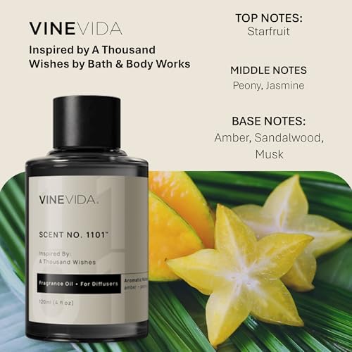 VINEVIDA [4 Fl Oz] Scent NO. 1101 Fragrance Oil for Cold Air Diffusers, Aromatic Notes of Amber Peony Starfruit, Essential Oils for Diffuser Oil Refill & Air Freshener Room Spray - Image 2