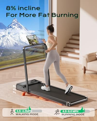 TREAFLOW Walking Pad with Incline, Under Desk Treadmills for Home - Image 2