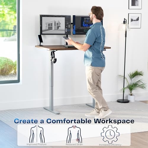 VIVO Rustic Vintage Brown 48 x 30 in Standing Desk, DESK-KIT-1G5N - Image 4