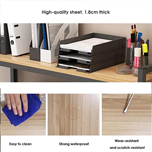 Desk Shelf Organizer - Desktop Bookshelf Metal, Computer Desk Desktop Storage Rack, 2-tier Book Display Rack, Wrought Iron Desk Ornament Decorative Rack, Easy To Install ( Size : 55*32*90cm ) - Image 5