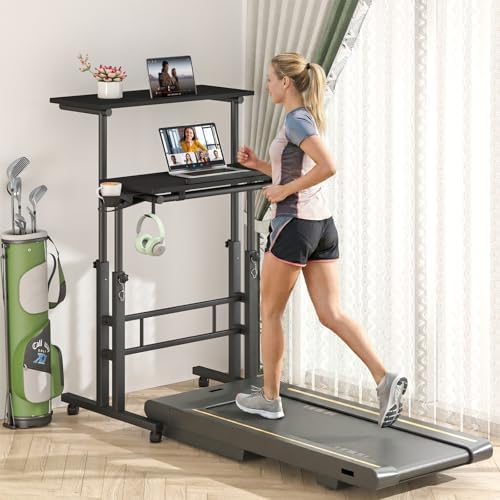 Klvied Mobile Standing Desk, Adjustable, Black - Image 5