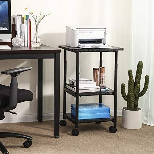 VASAGLE 3-Tier Printer Stand with Locking Wheels, Under Desk Printer Table - Image 2