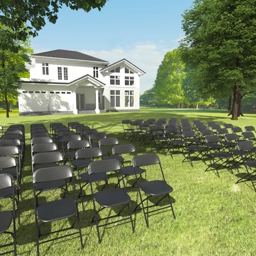 90 Pack Black Folding Chairs for School Events Wedding Party Picnic - Image 4
