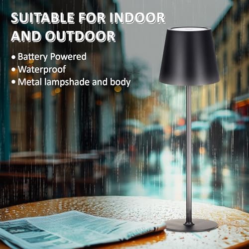 Retisee 6 Pack Cordless Table Lamp Portable Rechargeable Lamp, Black - Image 4