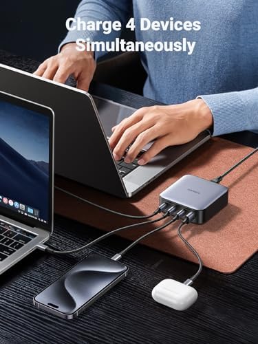 UGREEN Nexode 100W GaN USB C Charging Station, 4-Port Fast Desktop Charger Compatible with MacBook Pro, Dell XPS, iPhone 17/16/15 Series, Galaxy S25/S24 Ultra, Pixel 10/9, iPad, Steam Deck - Image 3