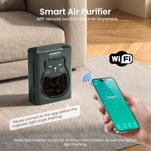 Pet Air Purifier for Home, H13 HEPA Washable Filter,Air Cleaner with APP&Air Quality Monitor for Pet Hair Dander Odor Allergies Pollutant Smoke Dust for Large Rooms 2200 Ft², Auto Mode,P365 Black - Image 2