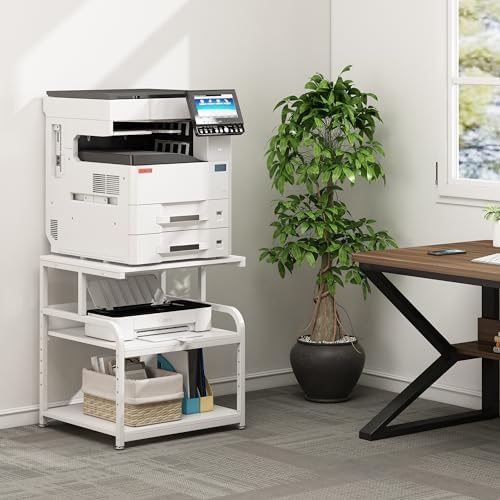 Fannova 25.6"x23.6"x30.9" Extra Large White Printer Stand with Storage - Image 7